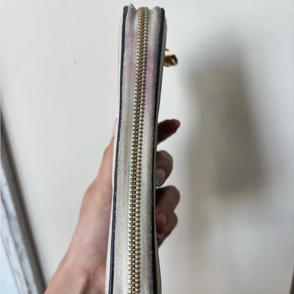 Gucci Cream and Green Floral Print Wallet
